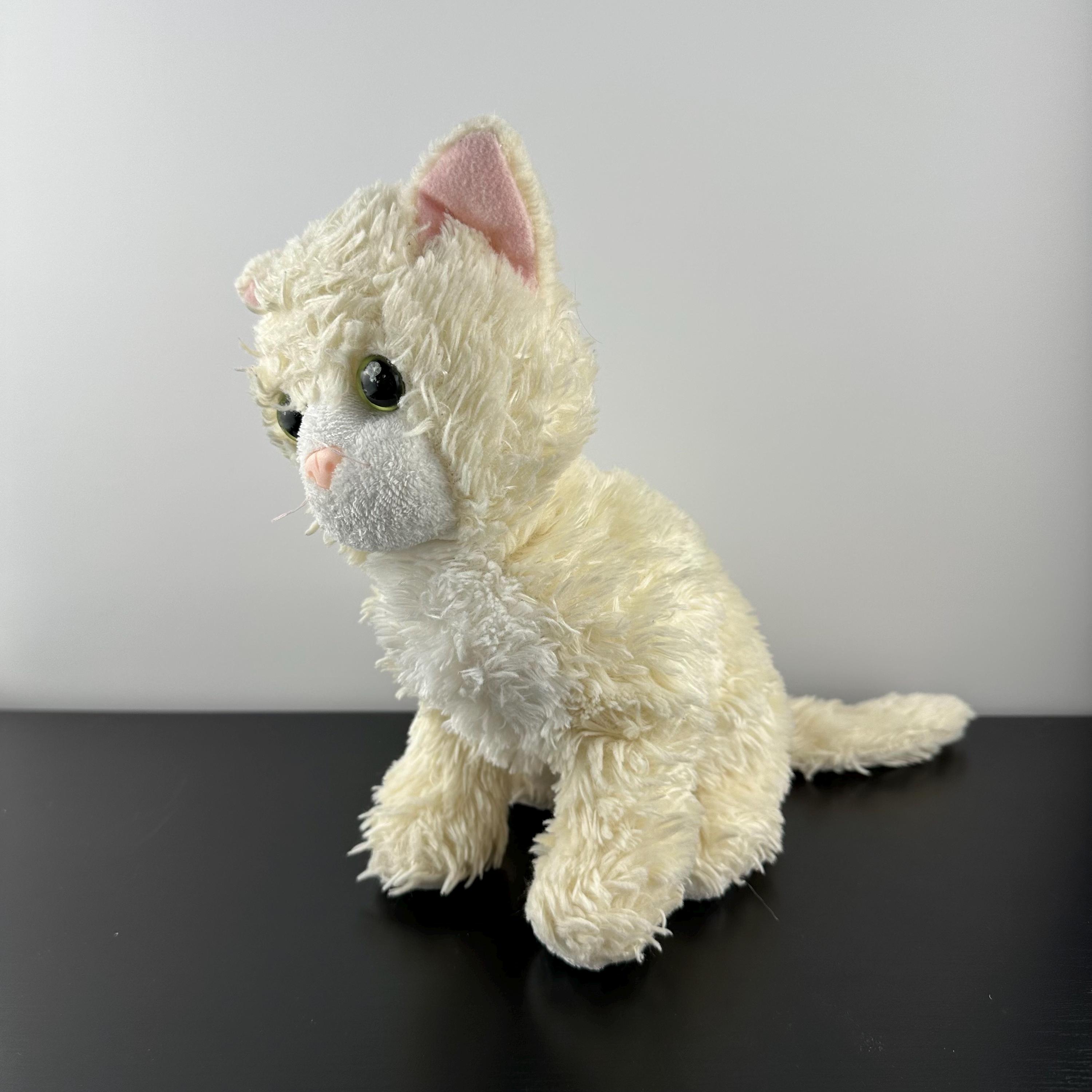 TY Classic CHAMPAGNE Cat Plush Cream Ivory Beanie 10” Vintage
