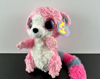 TY Beanie Boo BUBBLEGUM the Pink Lemur 6