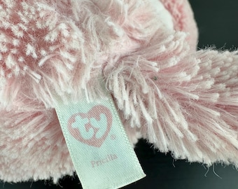 TY Attic Treasure Pricilla Pink Poodle Dog Large 14” Plush Stuffed