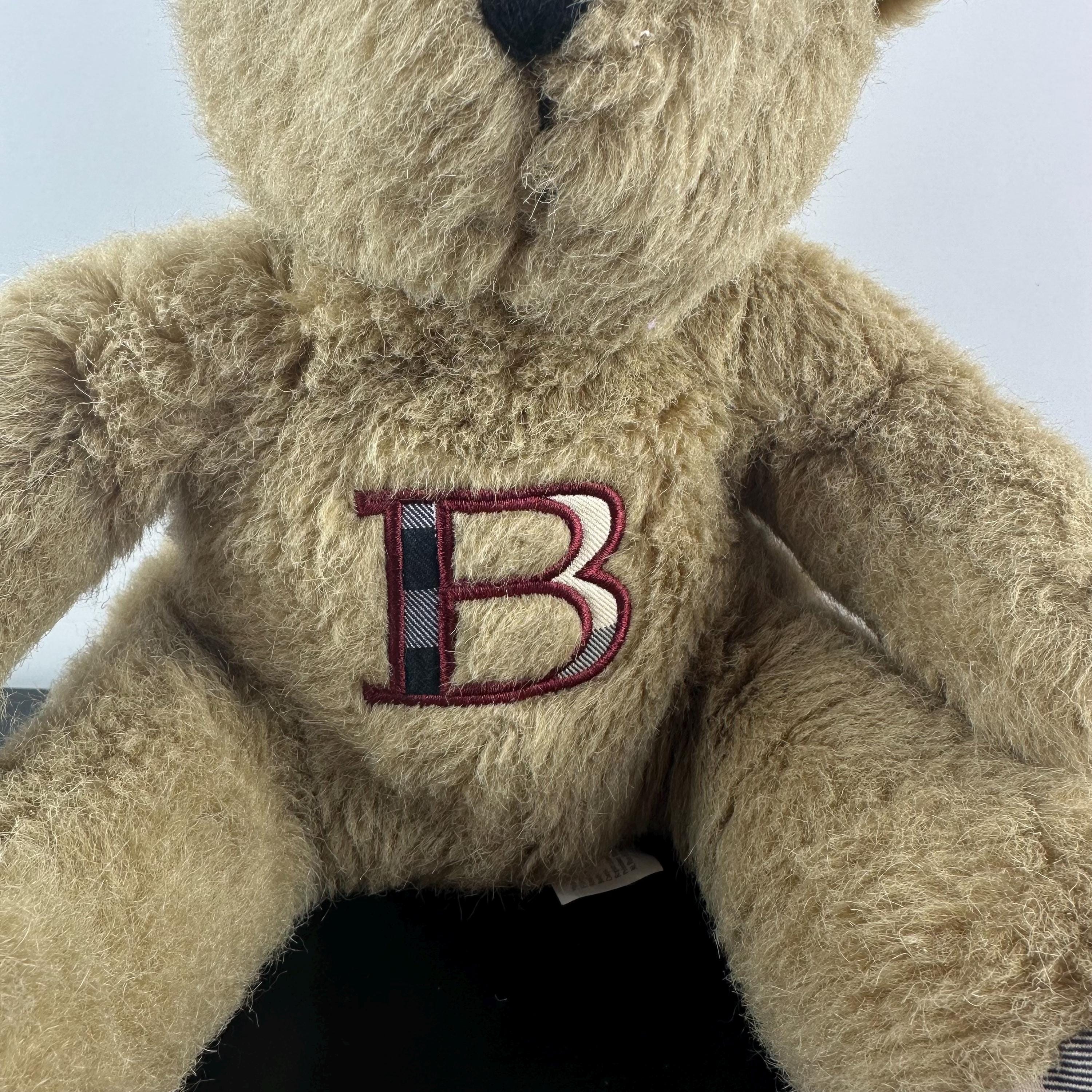 Vintage Burberry Brown Nova Check Plush Teddy Bear Stuffed Animal