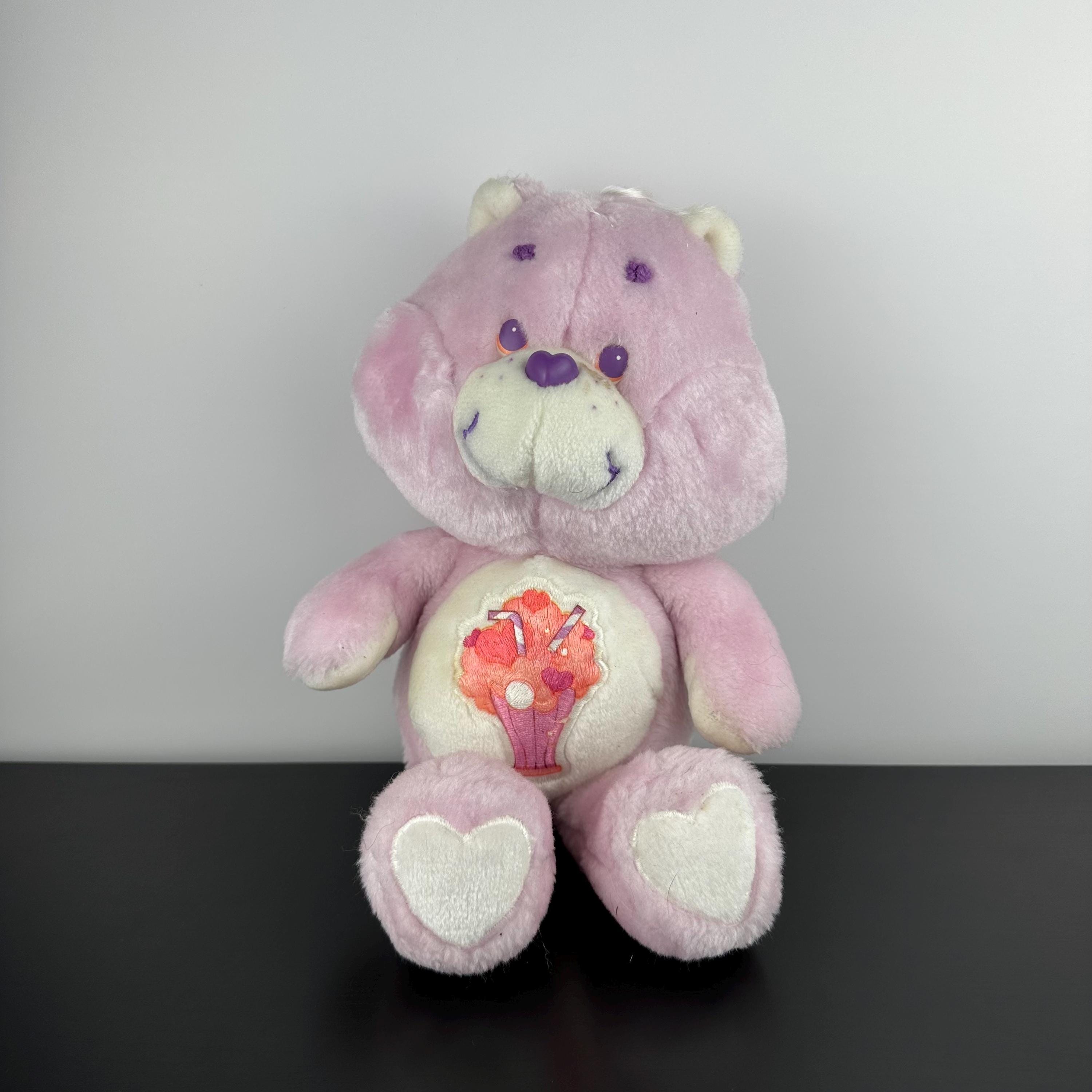 Vintage 1983 Kenner Care Bears Share Bear Purple Milkshake 13” 80s