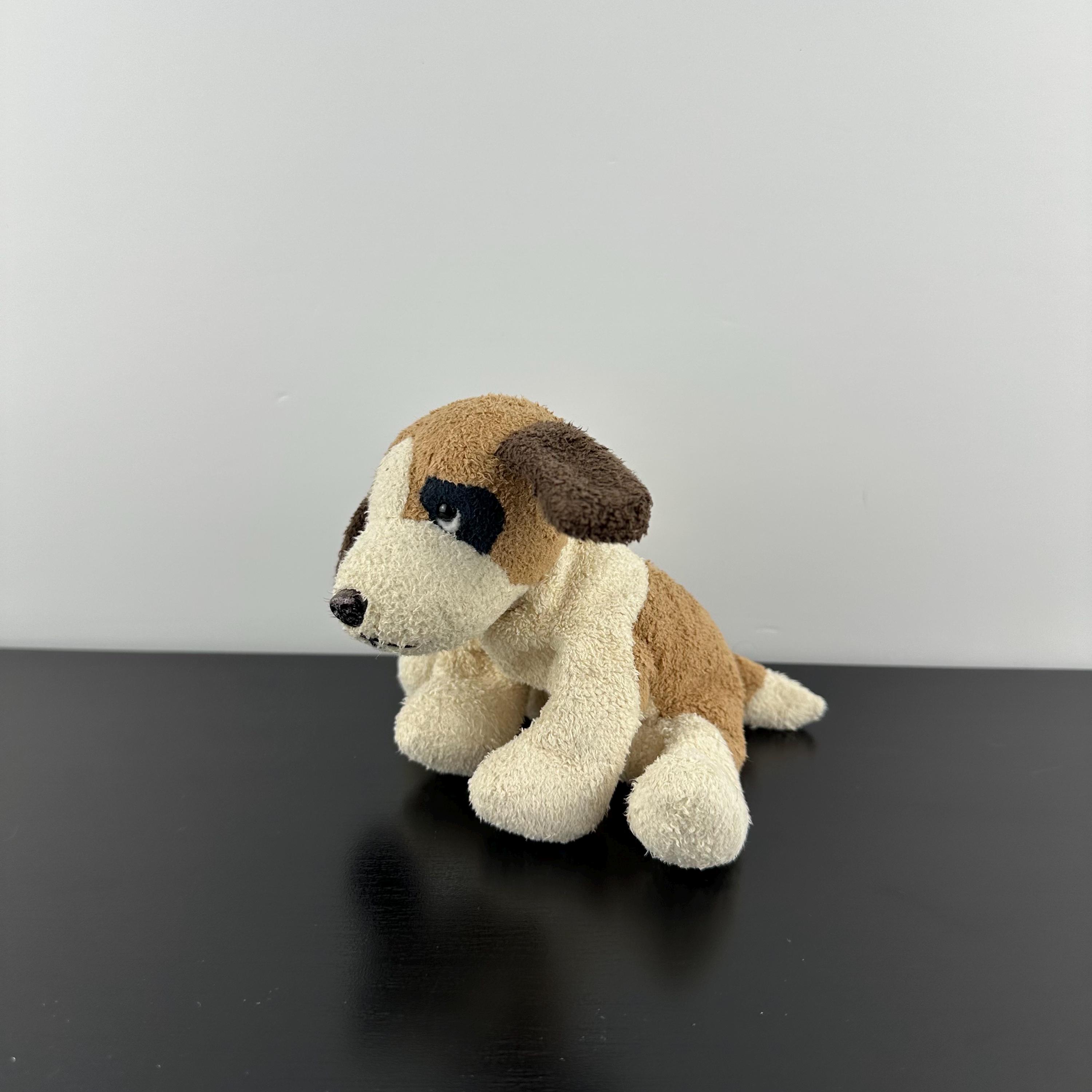 Russ Berrie Luv Pets Bandit Puppy Dog 6” Brown White Cream Chamois