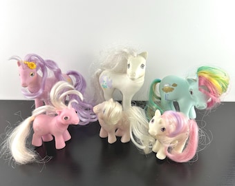 My Little Pony LOT van 6 vintage G1-pony's (gebruikt) MLP jaren 80