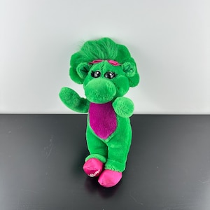 Vintage 90s Baby Bop Green Dinosaur Plush from Barney & Friends Stuffed Animal 10” LYONS