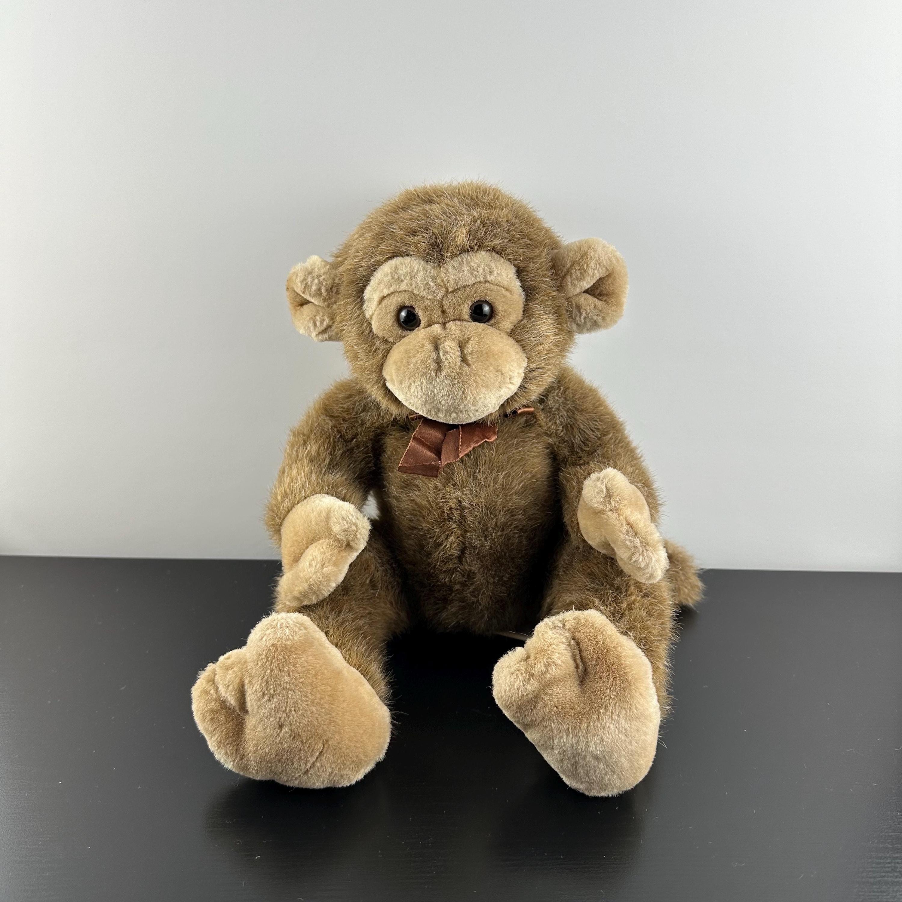 Vintage 90s Russ Berrie Jimby Monkey Plush Brown Chimp 13