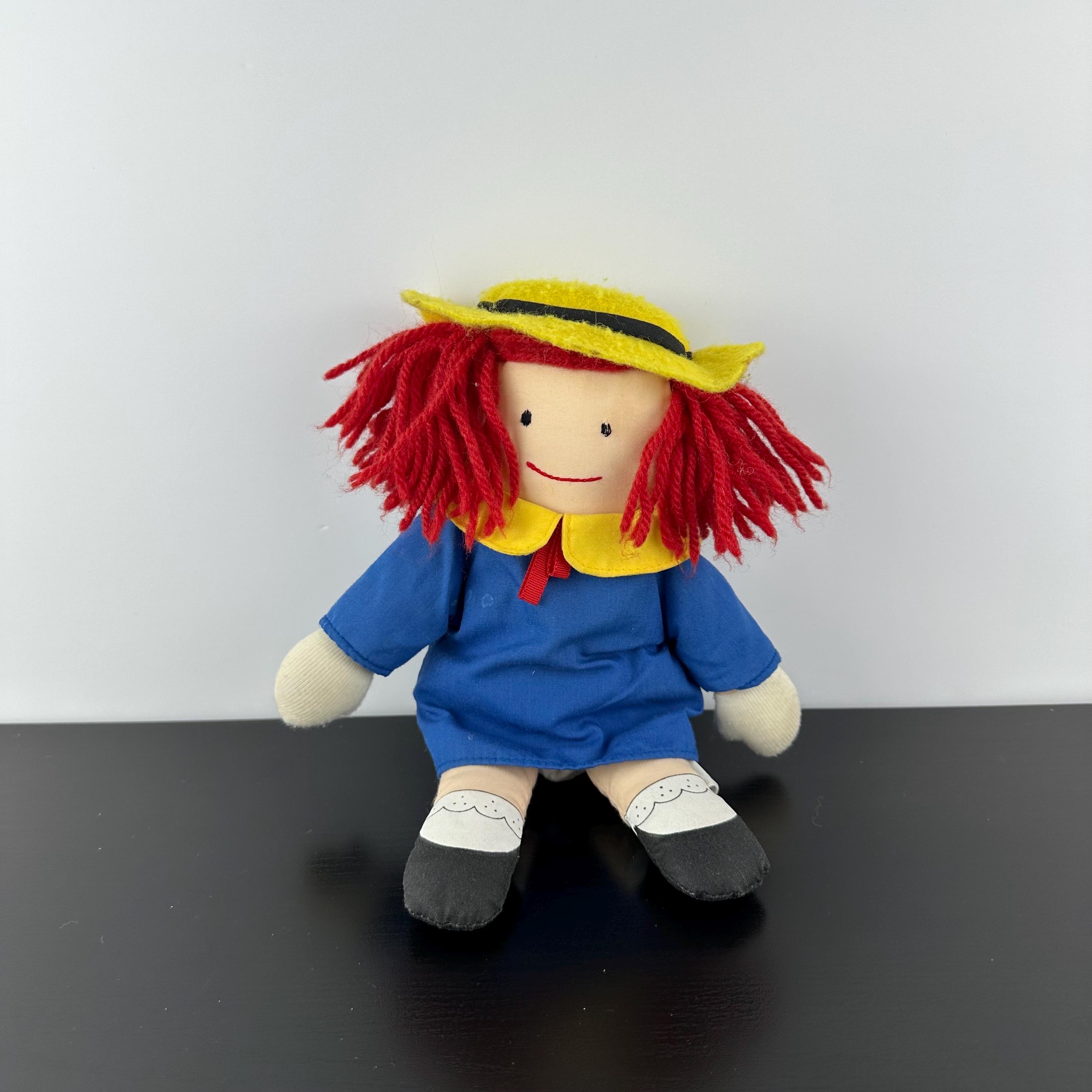 Vintage Madeline Doll by Eden Toys 90s Blue Yellow Yarn Red Hair