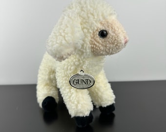 Gund Rare 1988 Vintage Sheep Lamb 9” White Cream Plush Stuffed