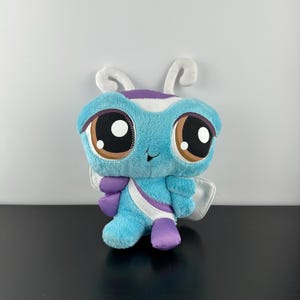 Vintage Y2K Littlest Pet Shop Blue Butterfly Plush Stuffed Animal Toy Hasbro 9” LPS VIPs