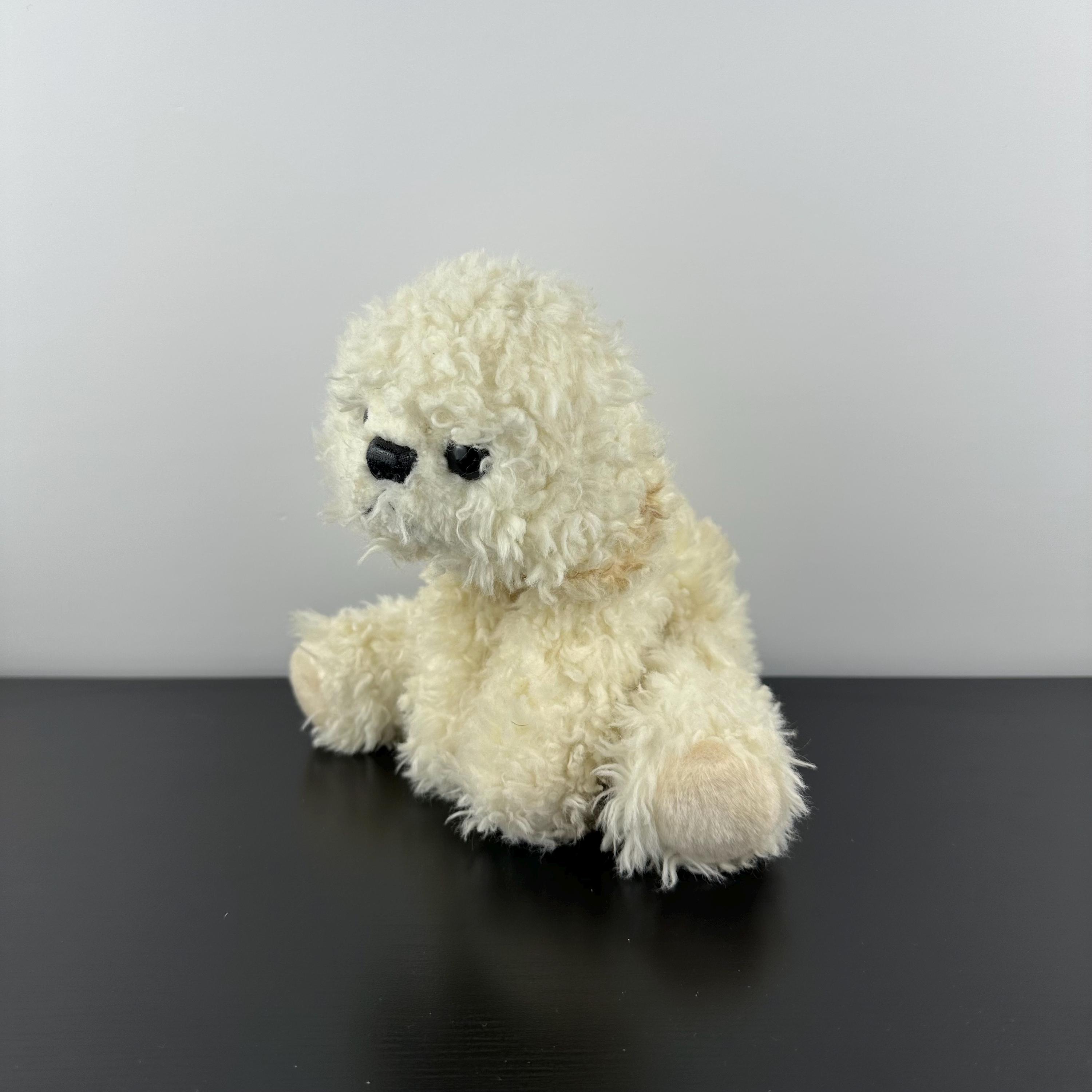 Vintage Russ Berrie Plush Muffin 8” White Cream Maltese Bichon