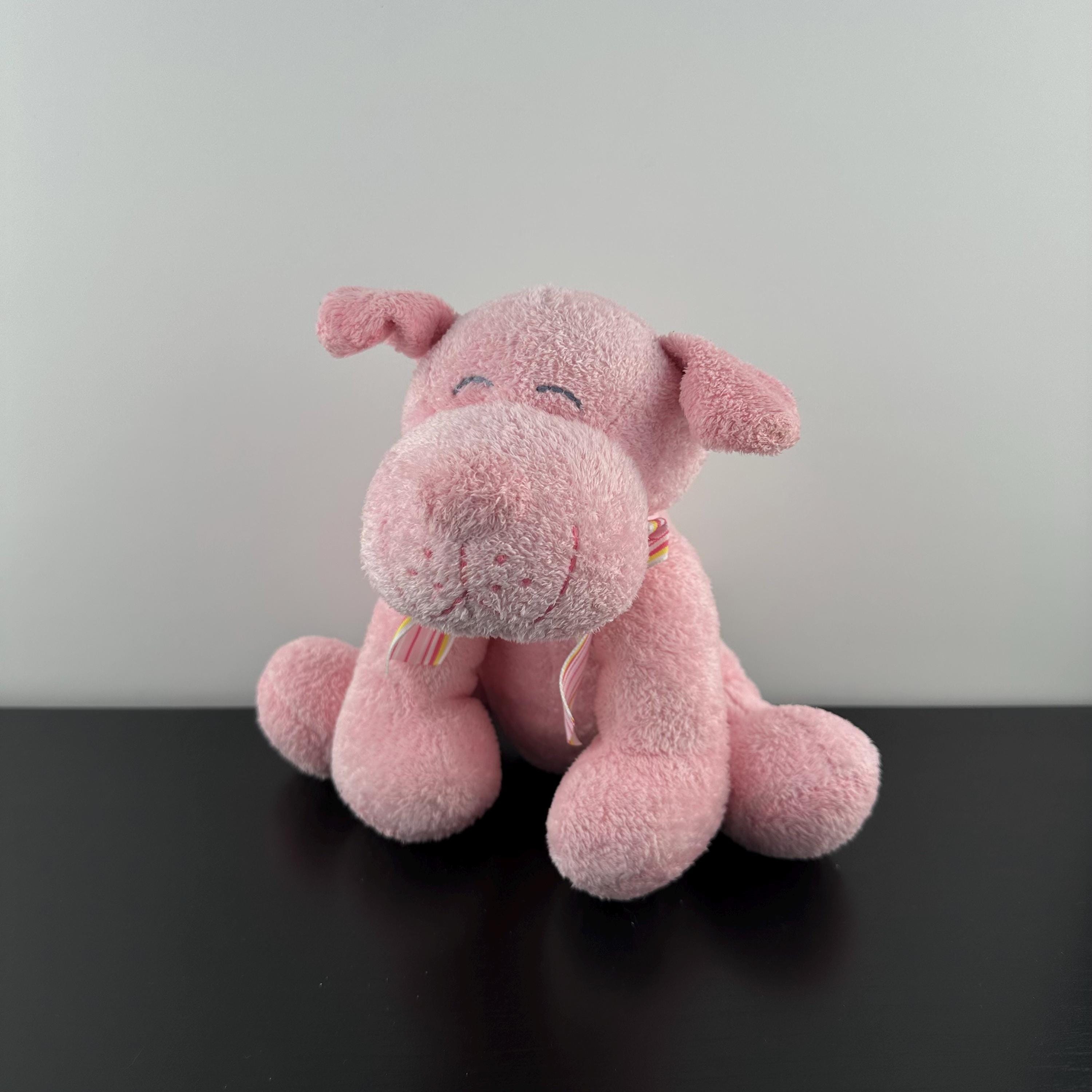 Vintage Russ Berrie Pink Kimball Dog Plush Stuffed Animal 8