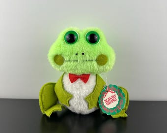 Vintage Frog Plush Stuffed Animal Cute Sitting 5.5”