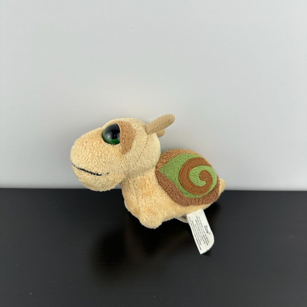 Russ Berrie Lil Peepers Slow the Snail 5” Brown Green Swirl Shell