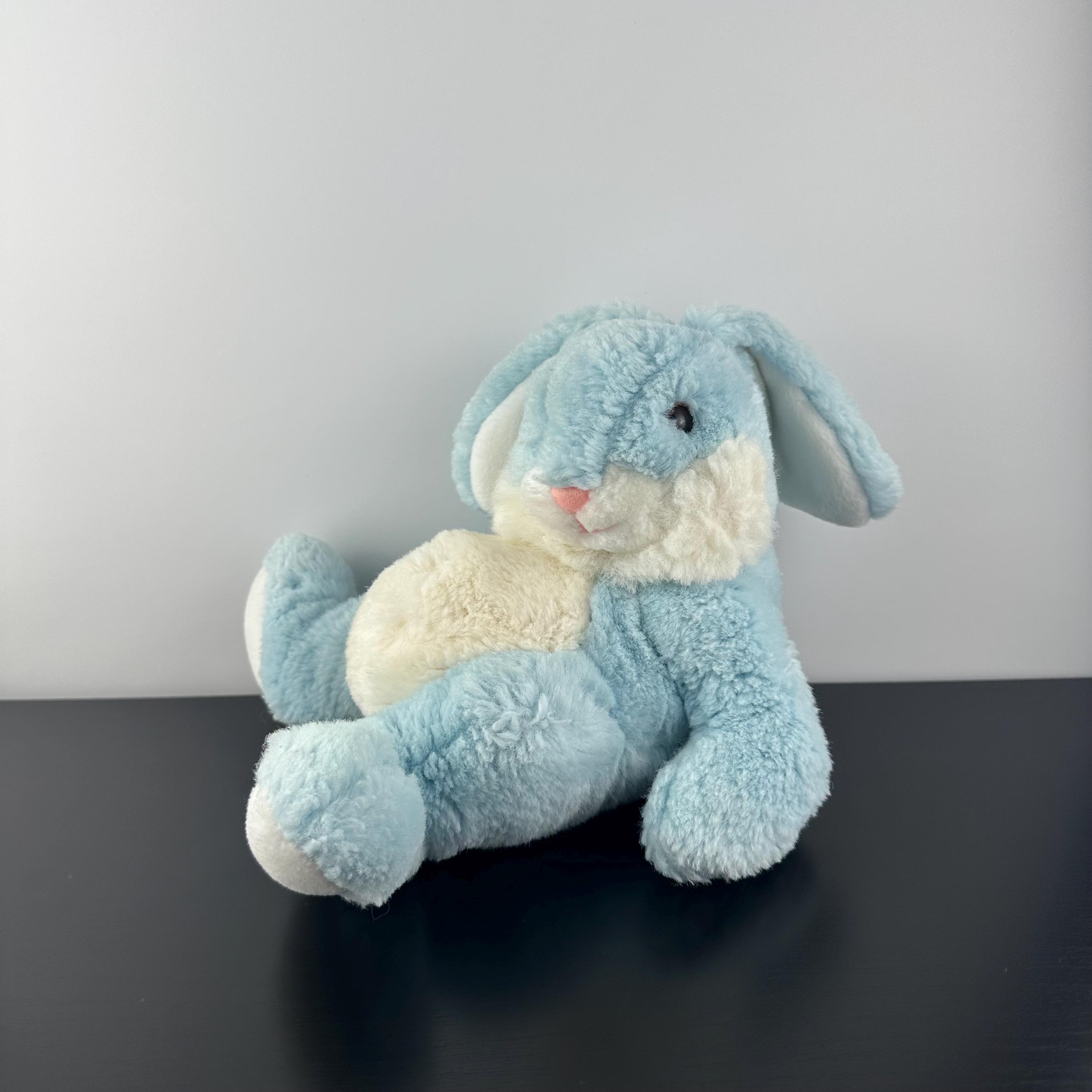 24K Polar Puff Lazy Bunny Rabbit Blue White Plush Stuffed Animal