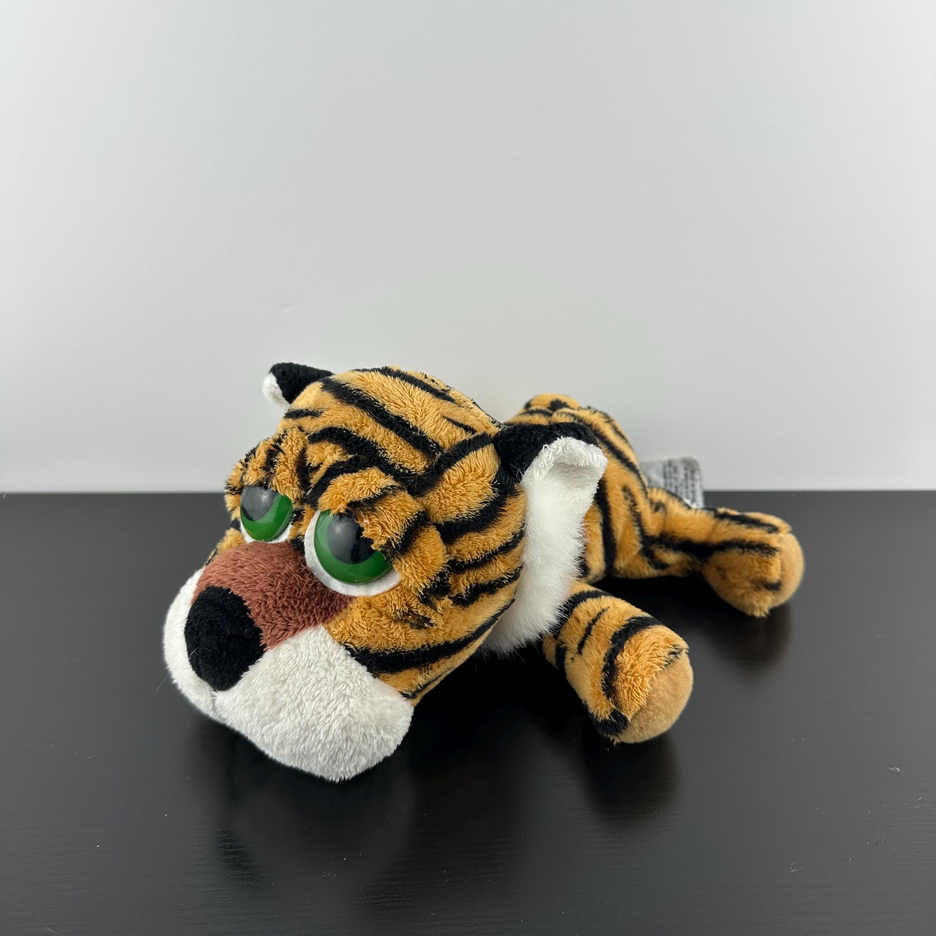 Russ Berrie Lil Peepers Tuffley Tiger 9” Green Eyes Orange Black