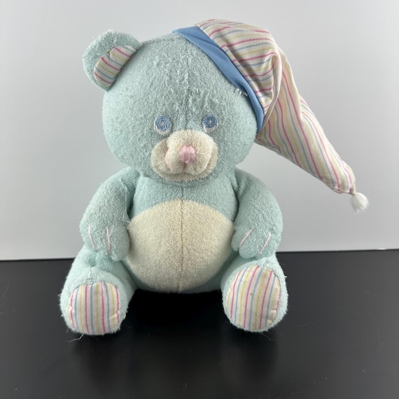 Vintage Russ Berrie Bittles Light Blue Terry Cloth Teddy Bear