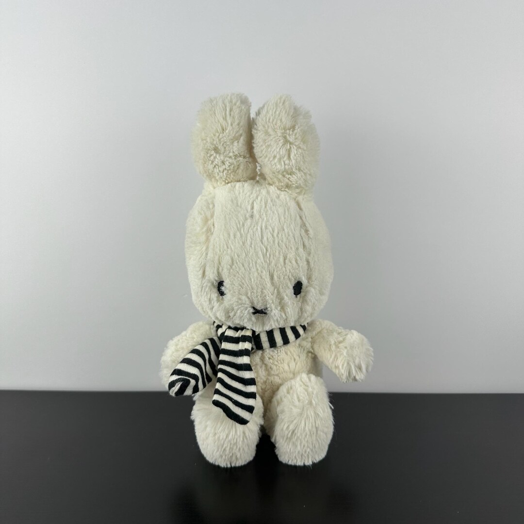 Nijntje Rare Miffy Bunny Rabbit 9” White Black Striped Scarf ...
