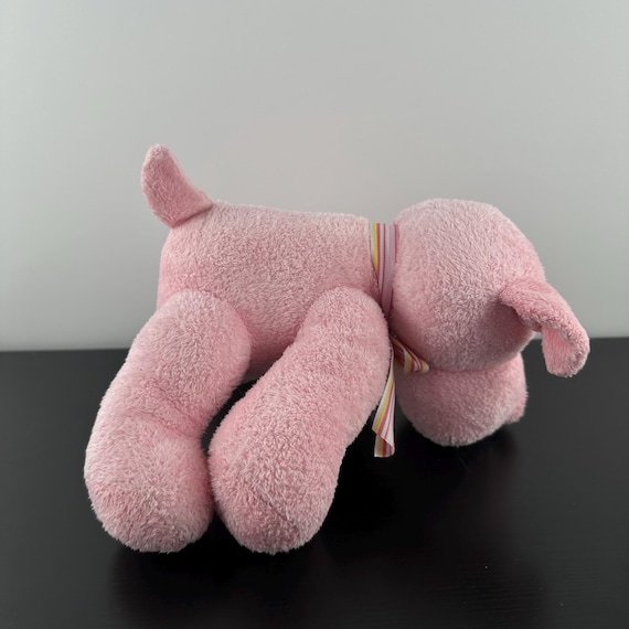 Vintage Russ Berrie Pink Kimball Dog Plush Stuffed Animal 8