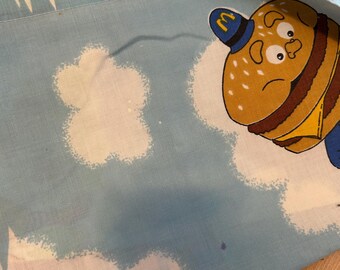 Vintage Mcdonald's Blue Bedding Twin Standard Flat & Fitted Sheets