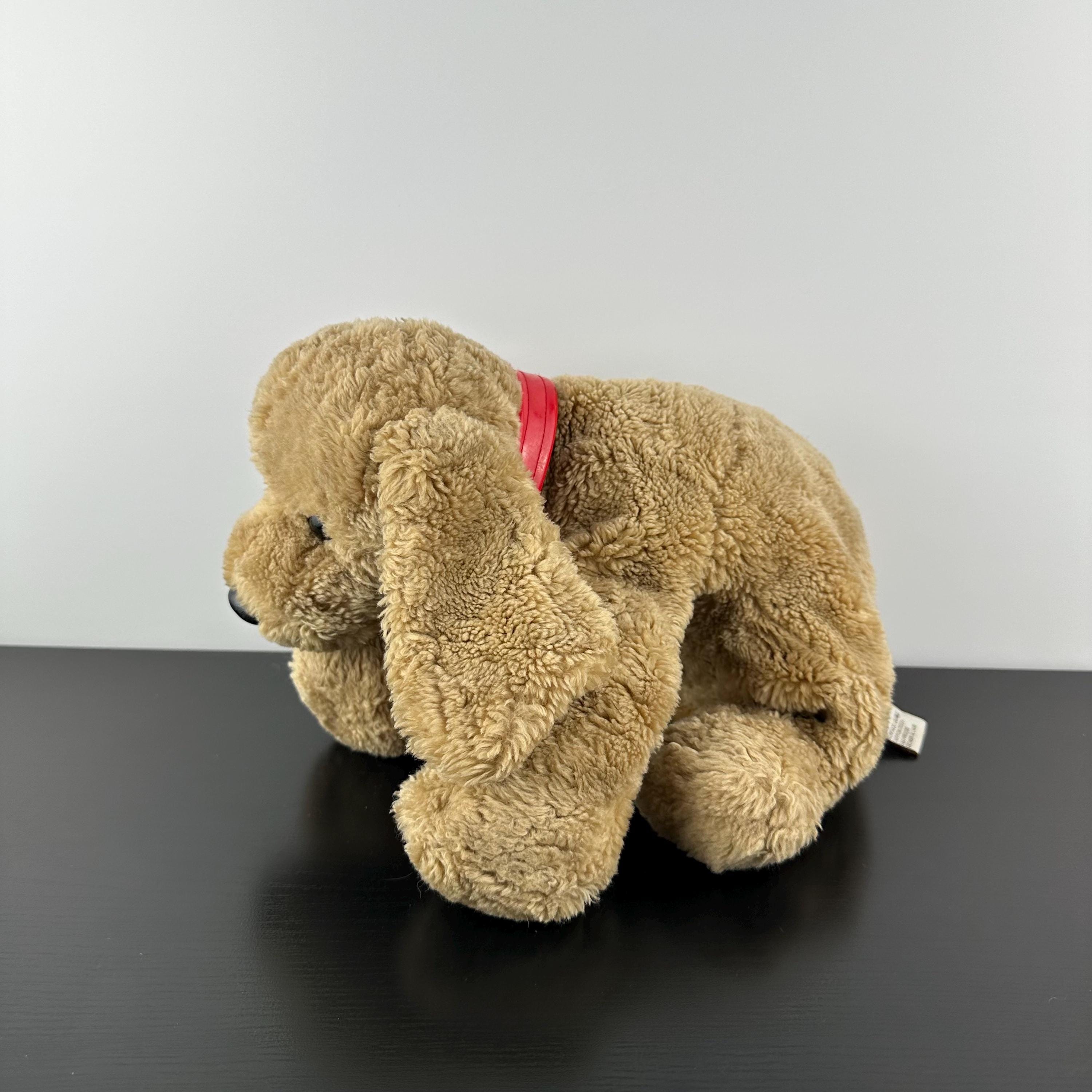 Vintage Gund Puddles Tan Dog Red Collar Golden Lab Plush Stuffed