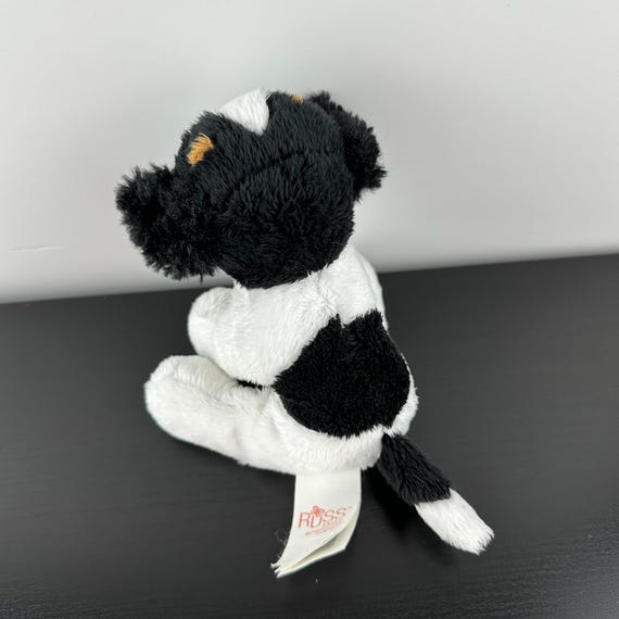 Russ Berrie Rare Border Collie Puppy Dog 6” Black White Brown