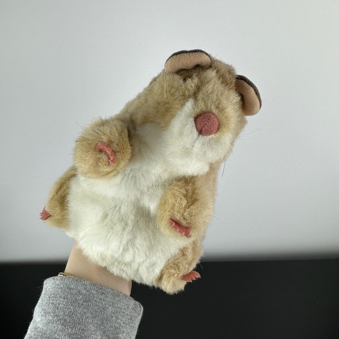 Folkmanis Puppets Hamster Hand Puppet 6” Realistic Brown Tan White ...