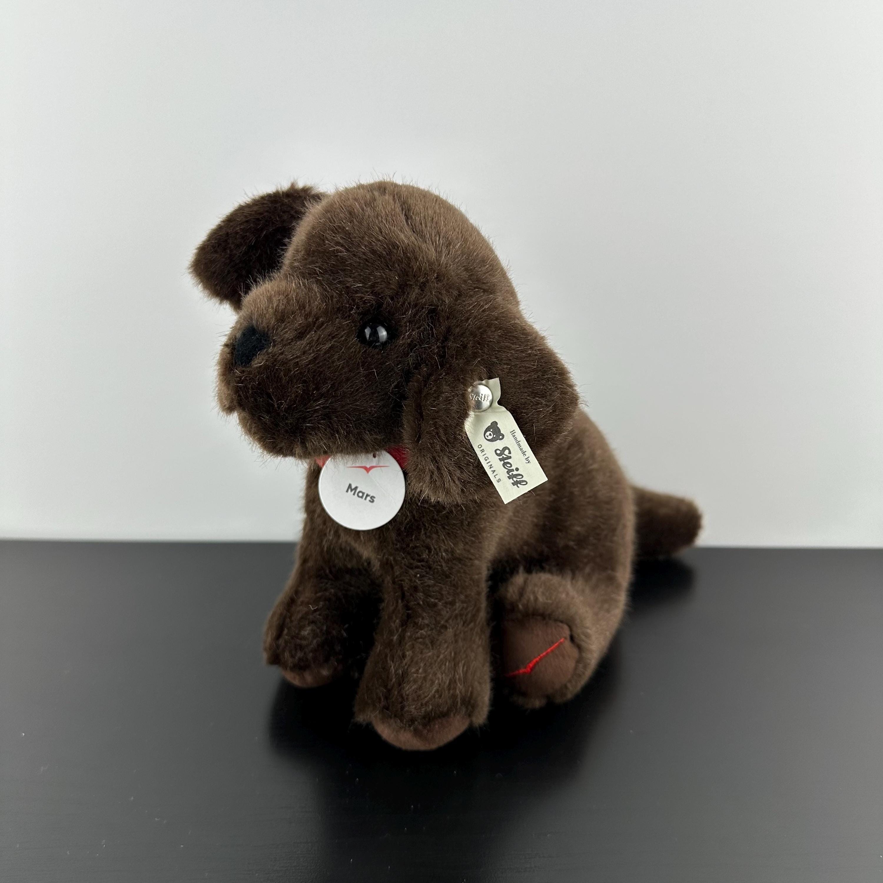 Steiff Mars Brown Labrador Dog Plush Stuffed Animal Vintage Brand