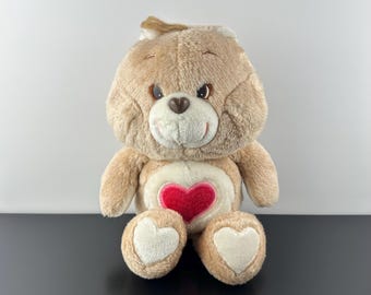 Care Bears Tenderheart Bear 13&quot; Plush Stuffed Toy Heart Vintage 1983 Kenner 80s 1980s VTG Tender Heart