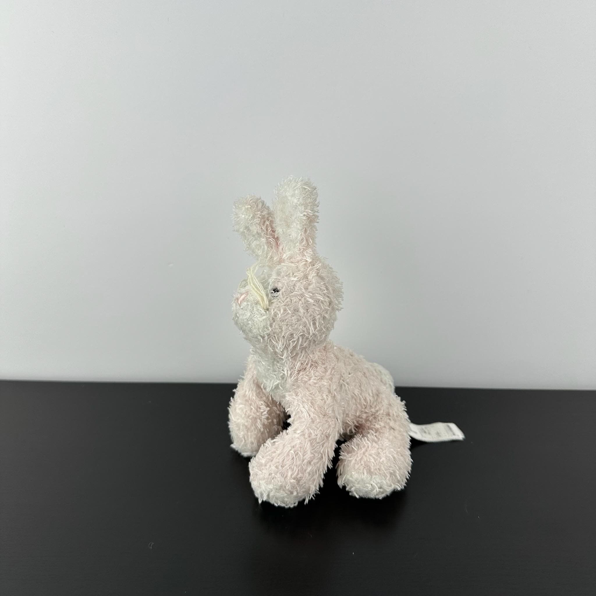 Ganz RARE Vintage Soft Spot Bunny With Sound 6” White Cream & Pink