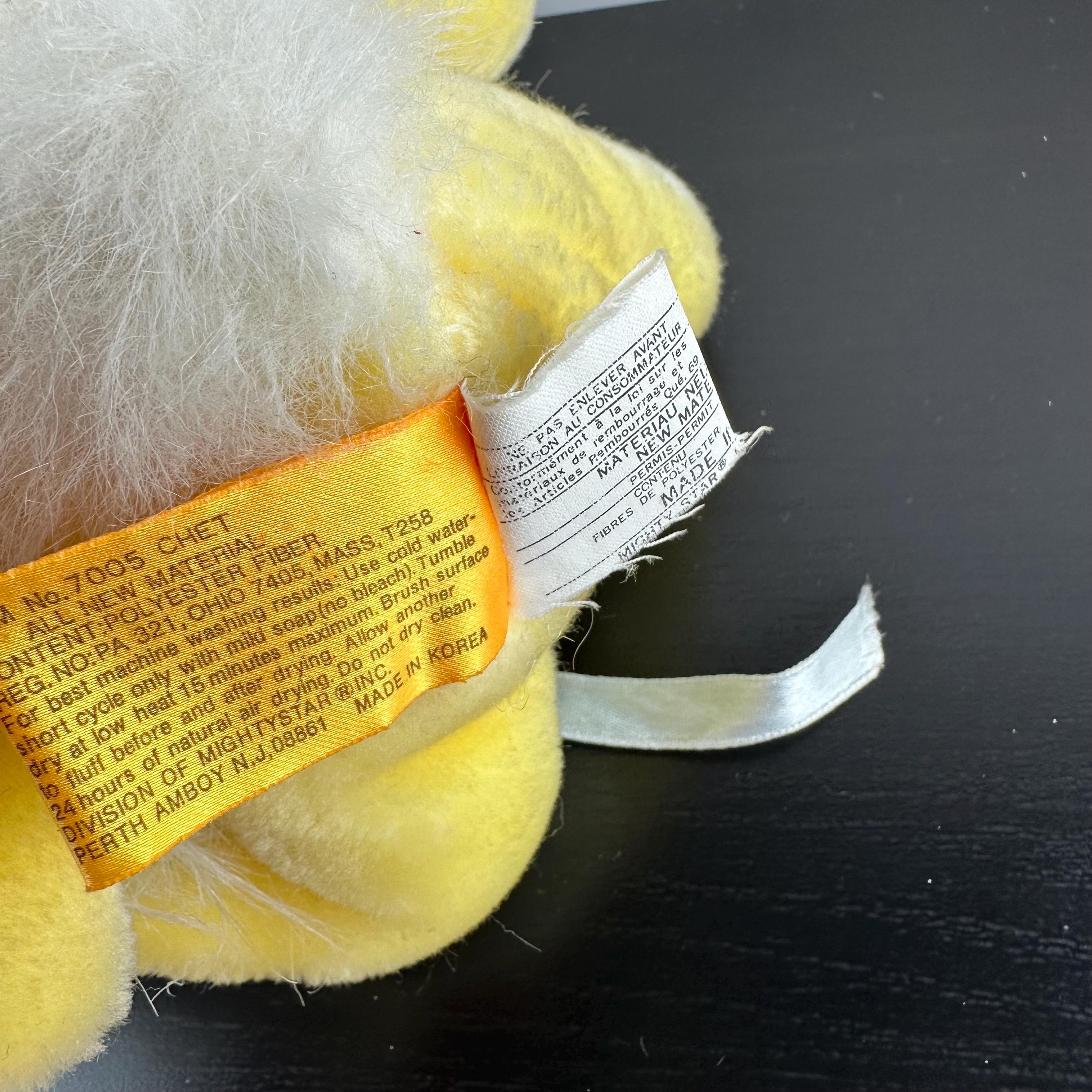 Vintage 1991 24K Polar Puff Mighty Star CHET Yellow White Bunny