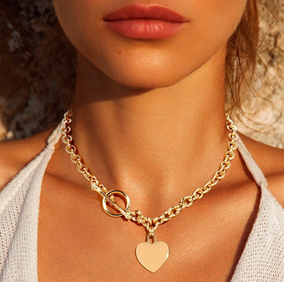 - Heart Necklace Etsy Lock