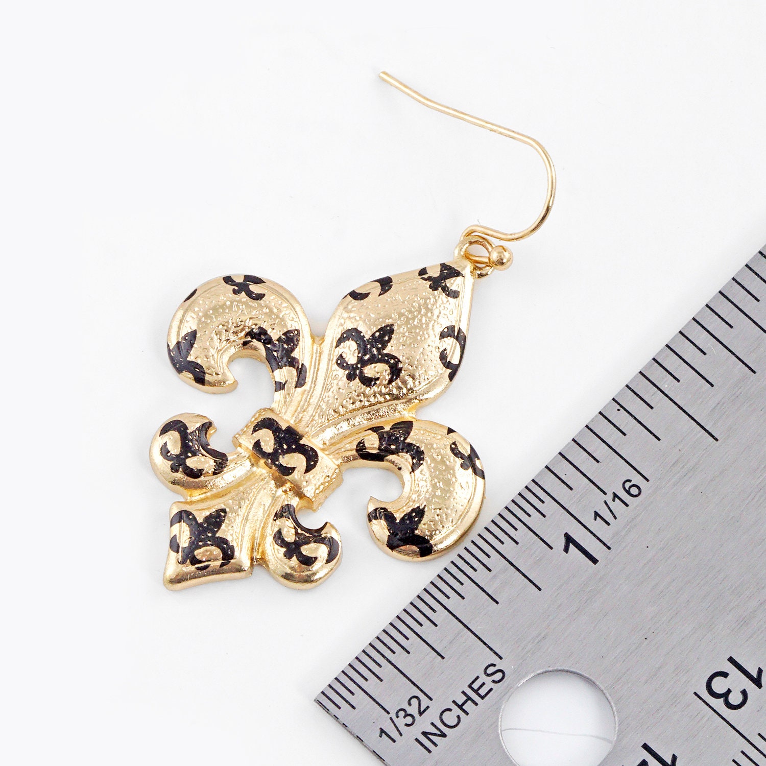 Gold Plated Fleur De Lis Earrings New Orleans Saints Earrings Mardi