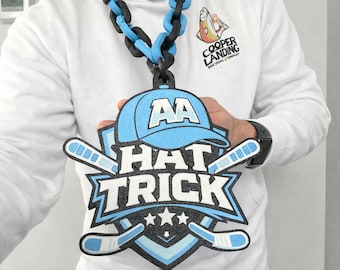 Custom 3D printed Hockey Hat trick hype chains- personalized sports chain necklace