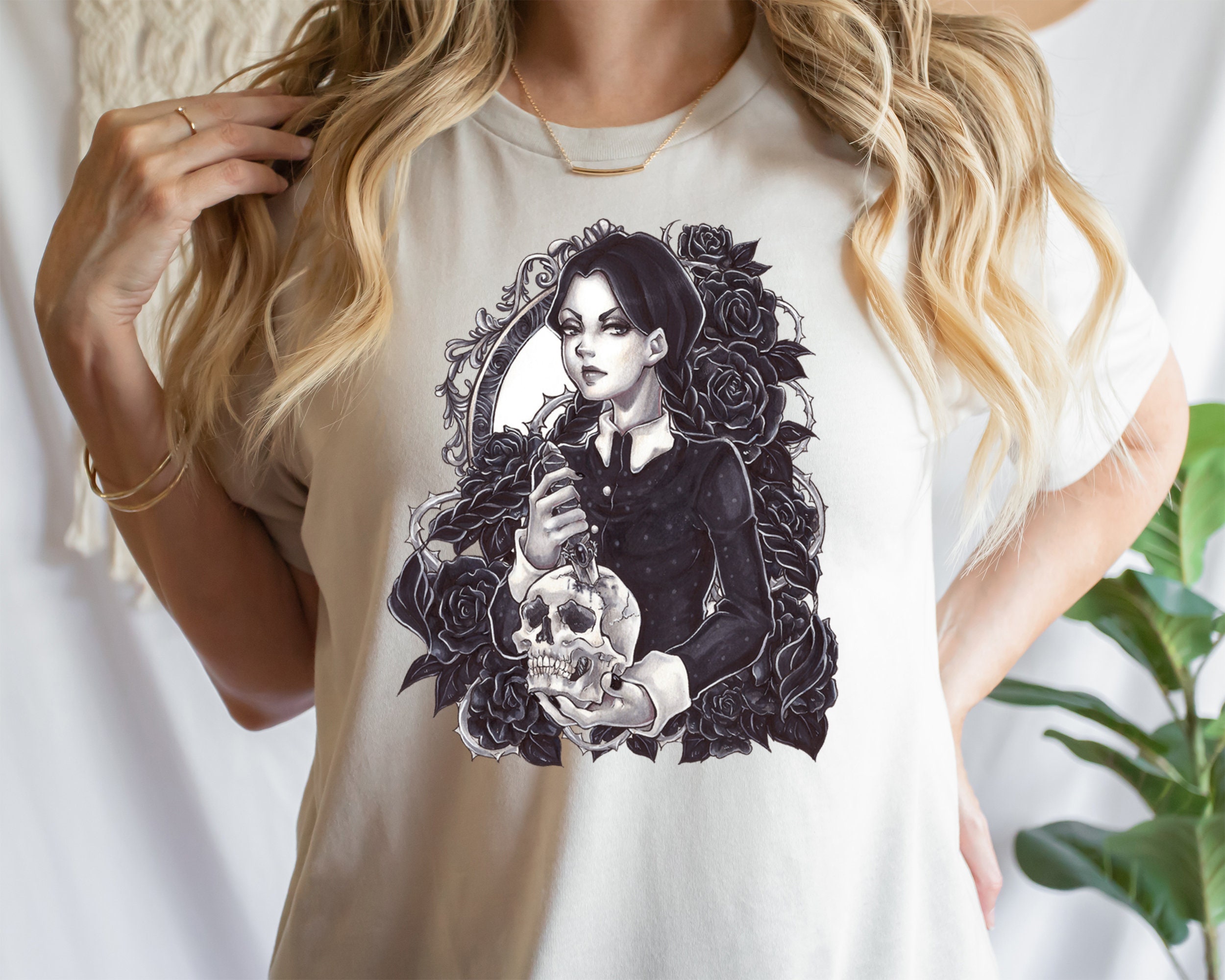 Discover Gothic Wednesday Addams, Funny Halloween Shirt, Addam Family, Creepy Halloween Shirt, Halloween Skull Shirt, Scary Shirt, Spooky Shirts