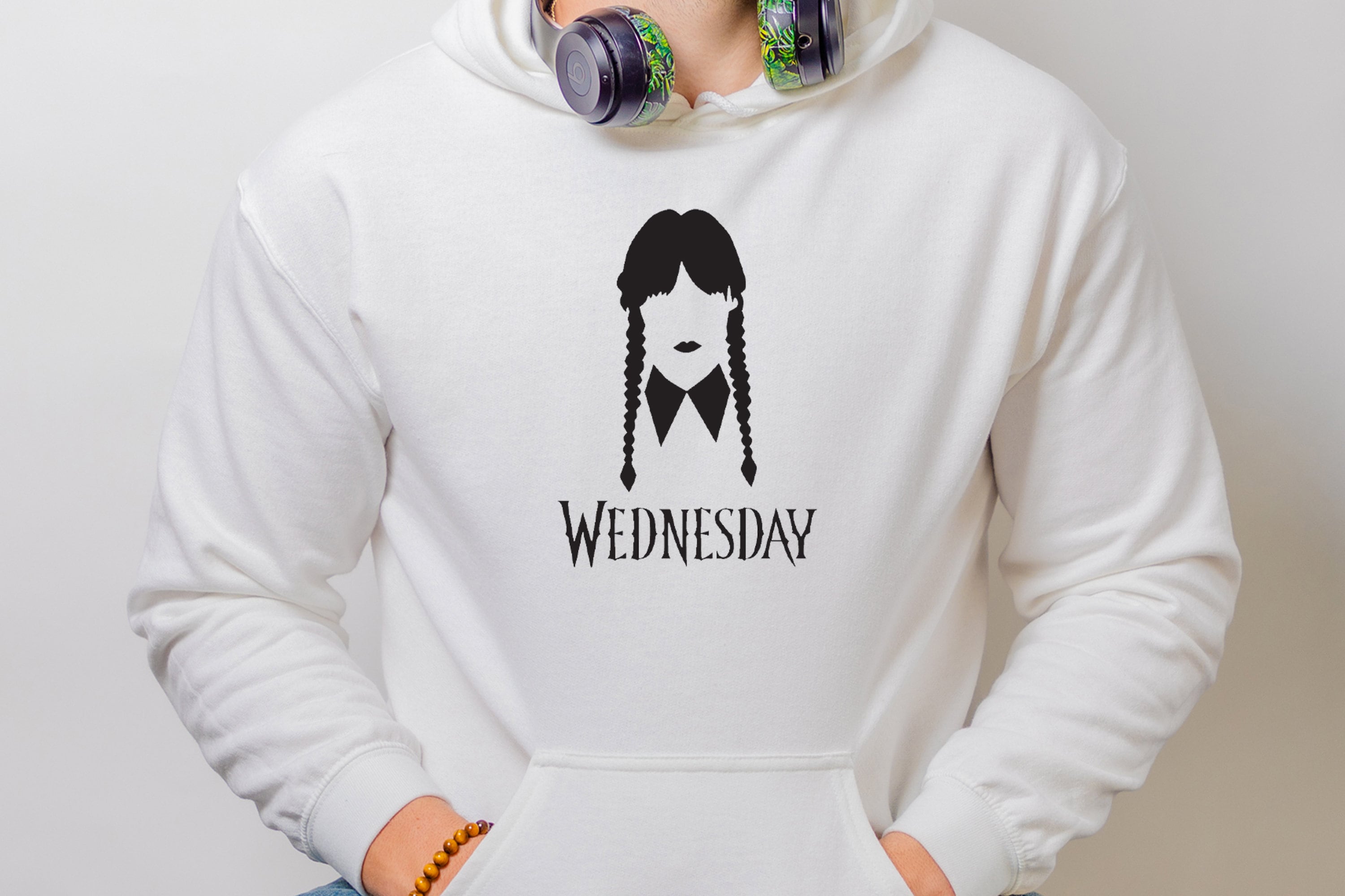 Sweat à Capuche Wednesday Nevermore – Séries Netflix Mercredi Addams – Sweatshirt Officiel, Coupe Classique, 241g