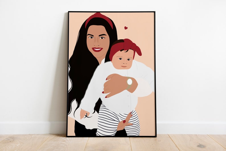 Detailed personalized illustration, Mother's Day gift idea, birthday, birth, wedding, family, couple, etc. image 7