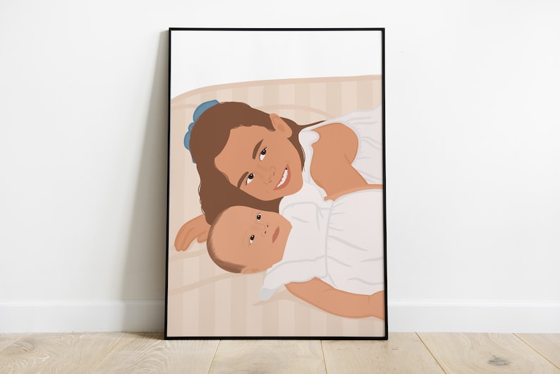 Detailed personalized illustration, Mother's Day gift idea, birthday, birth, wedding, family, couple, etc. image 5