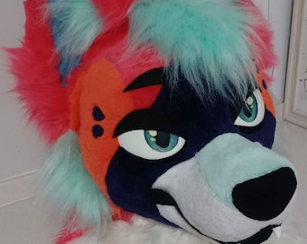 Pink Dog Fursuit Head