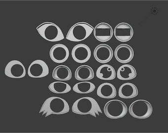 Fursuit eyes STL pack #2/ set of 11