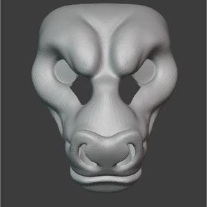 Puede incluir: Un modelo 3D de la cara de un animal peludo, renderizado en un color gris neutro. El modelo presenta una nariz grande y prominente, ojos grandes y una frente ligeramente fruncida, dando la impresión de una expresión seria o concentrada.