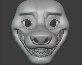 Bashful Smile Canine fursuit base STL