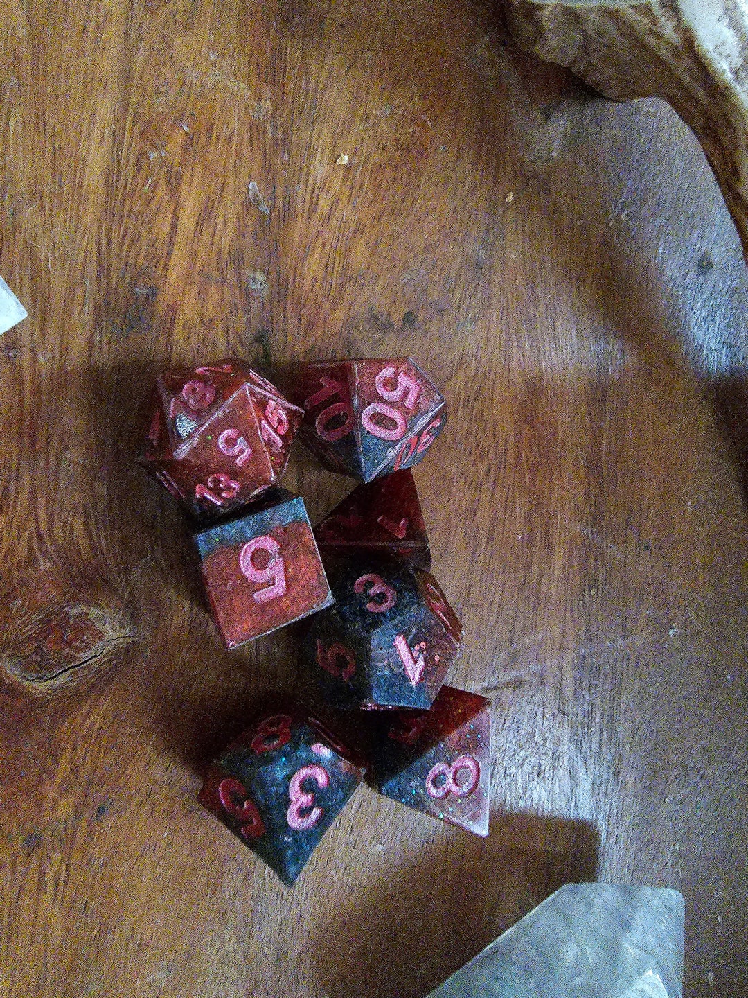 Red and Black A Grade Resin Dice Critical Role RPG Dungeons and Dragons ...