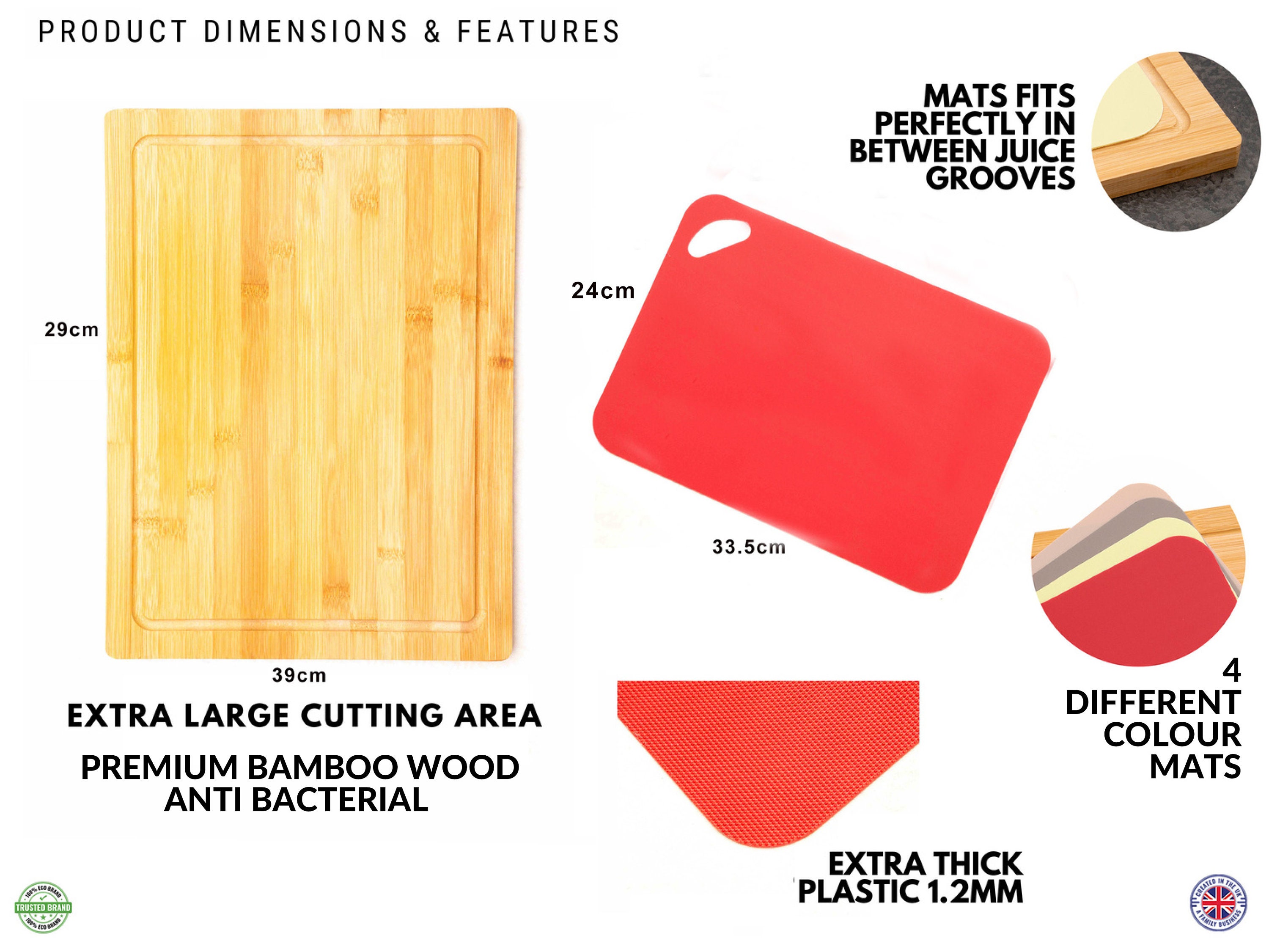 Premium Organic Large Bamboo Chopping Board 39cm x 29cm Plus Etsy