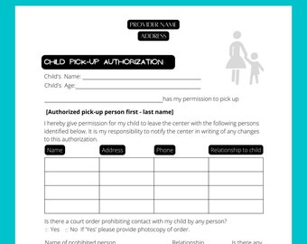 DIY Child Care Enrollment Form, Editable, Canva Template, Personalized,Day care ,Group Family Day Care, Family Day Care, Day Camp