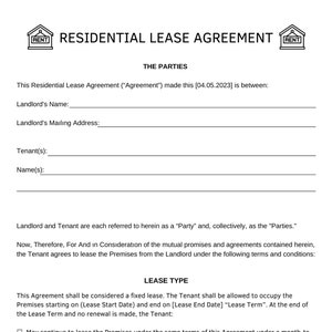 Contrato general de arrendamiento residencial (12 páginas), plantilla Canva, Word Edıtable, PDF, personalizable, documentos del propietario