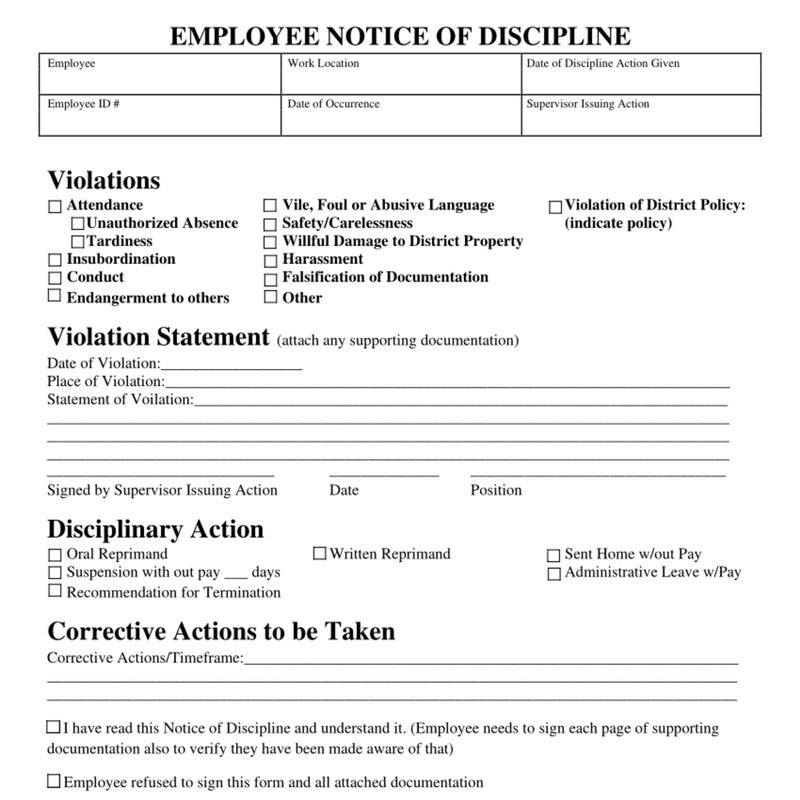 Disciplinary Templates Etsy