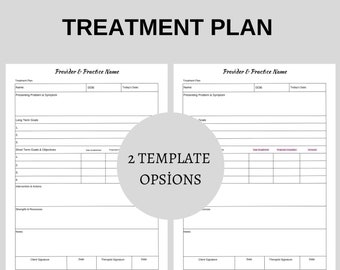 Ausfüllbare Therapieplan Vorlage für Therapeuten (Canva, 8.5x11) (Digital Download)