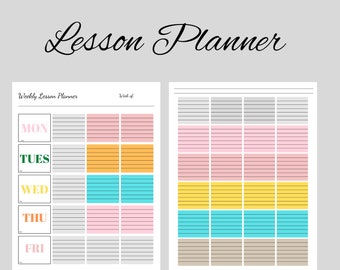 DIY Teacher Lesson Planner Canva Template: Weekly Organizer (Digital Download)