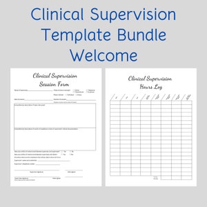 DIY Clinical Supervision Session Form and Hours Log, CANVA Template, Minimalist  Clinical  Hours Log, Personalized