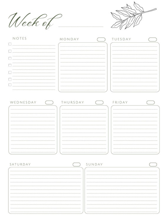 Weekly Planner Printable to Do List Vertical PDF 8.5 X 11 - Etsy