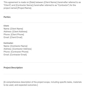 Construction Contract Agreement Template | Professional & Simple Design